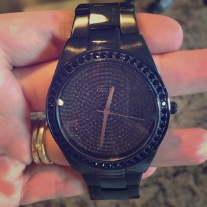 Black diamond guess watch